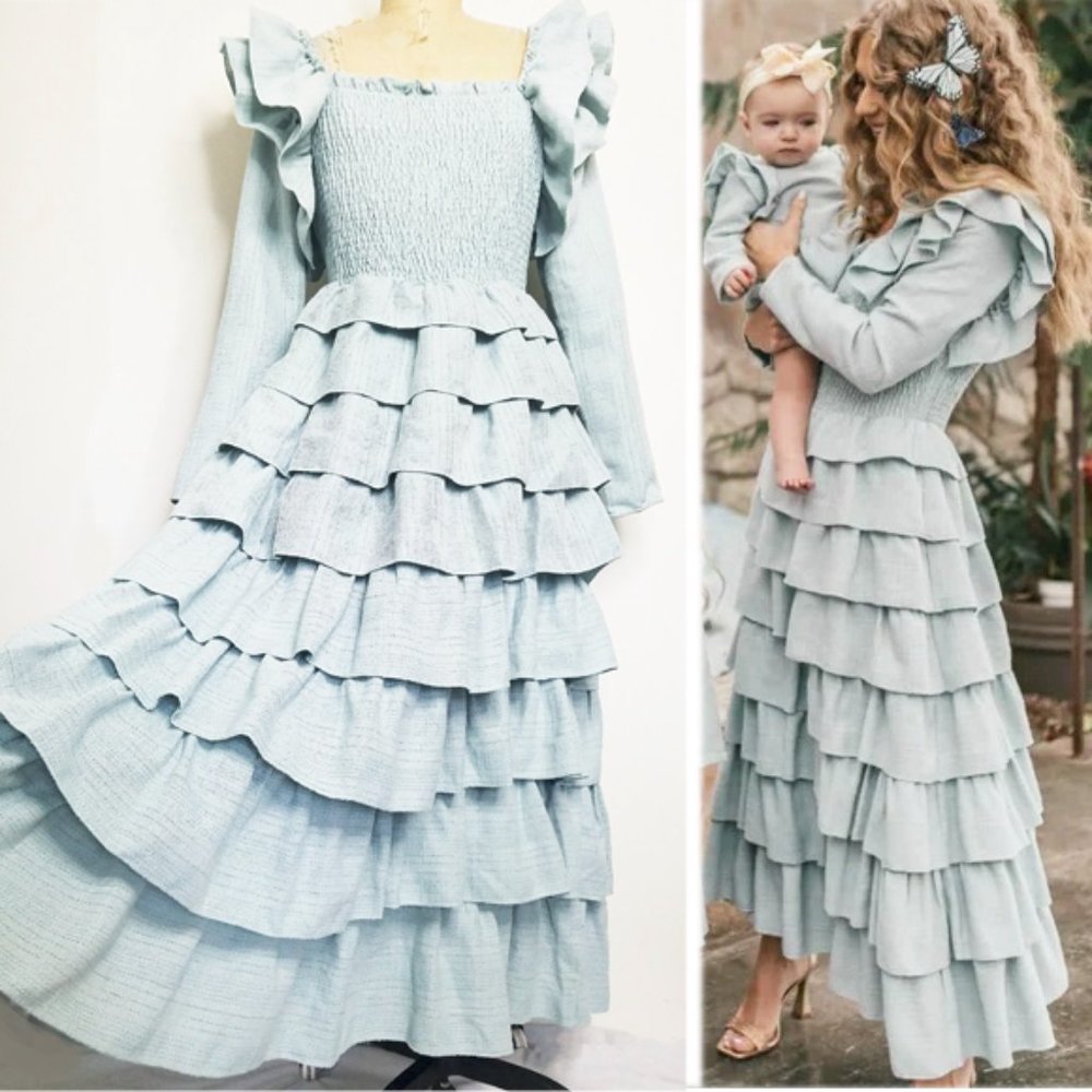 Jessakae Womens Flirt & Flutter Ruffle Dress Sweet Mint L